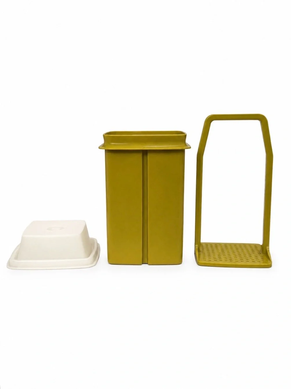Vintage 80s Tupperware Pick-A-Deli Pickle Keeper 3 PC Avocado Green Clear #1330